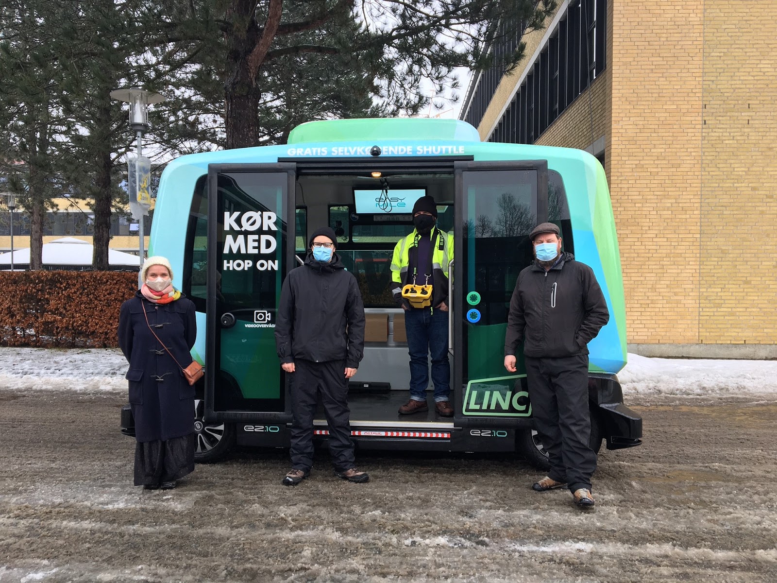 Field test on february 17th, 2021 in snowy conditions on a closed road at Diplomvej, DTU Lyngby Campus. Credit: Kenneth Jorgensen