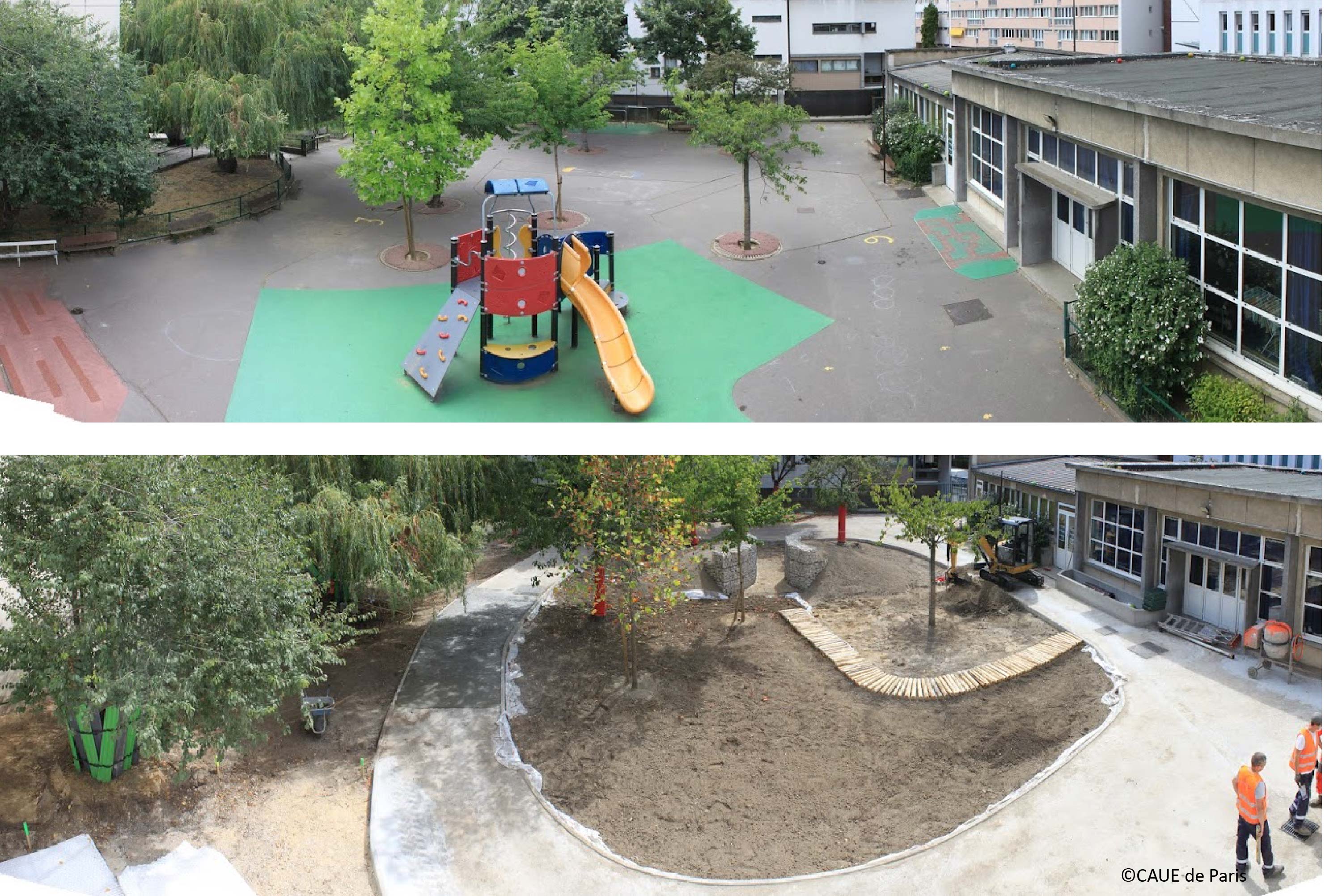 Schoolyards before and after the OASIS tranformation