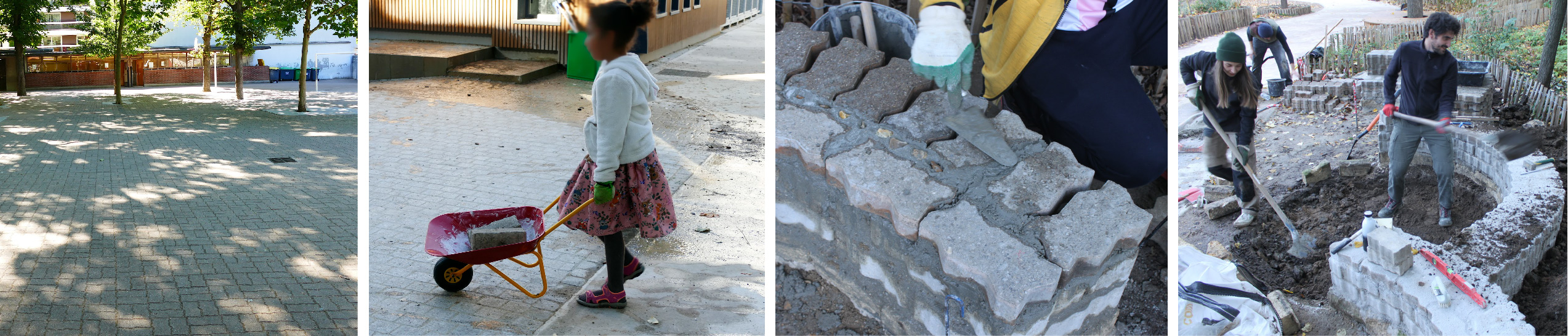 Reusing the old paving stones