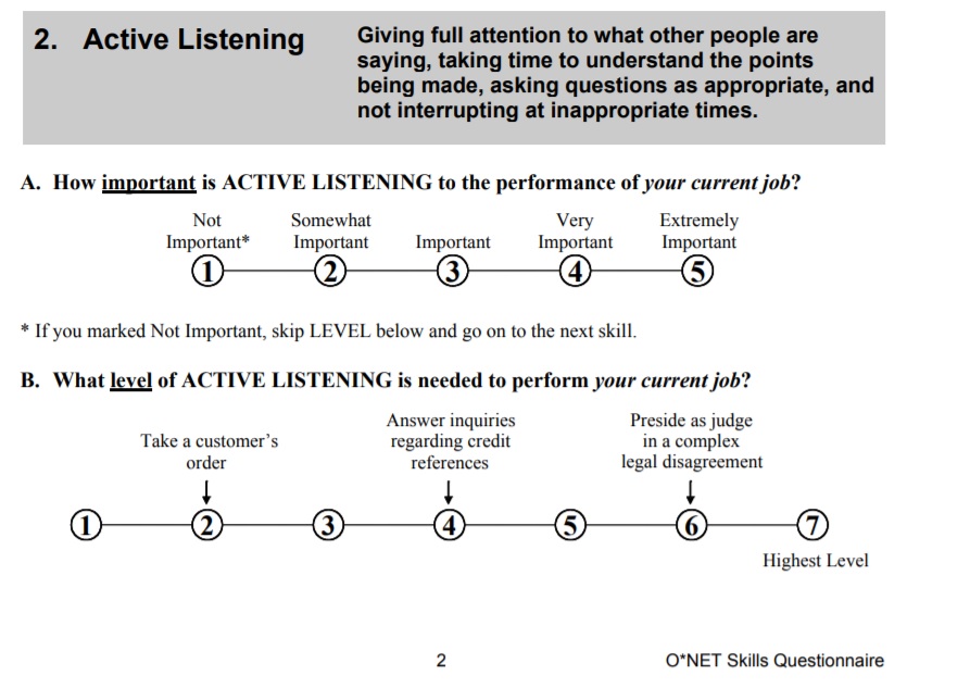 ONET survey