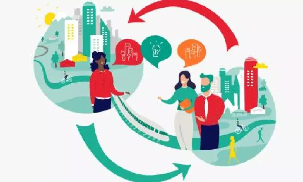 C2Cexchanges.jpeg Cartoon of people in different cities