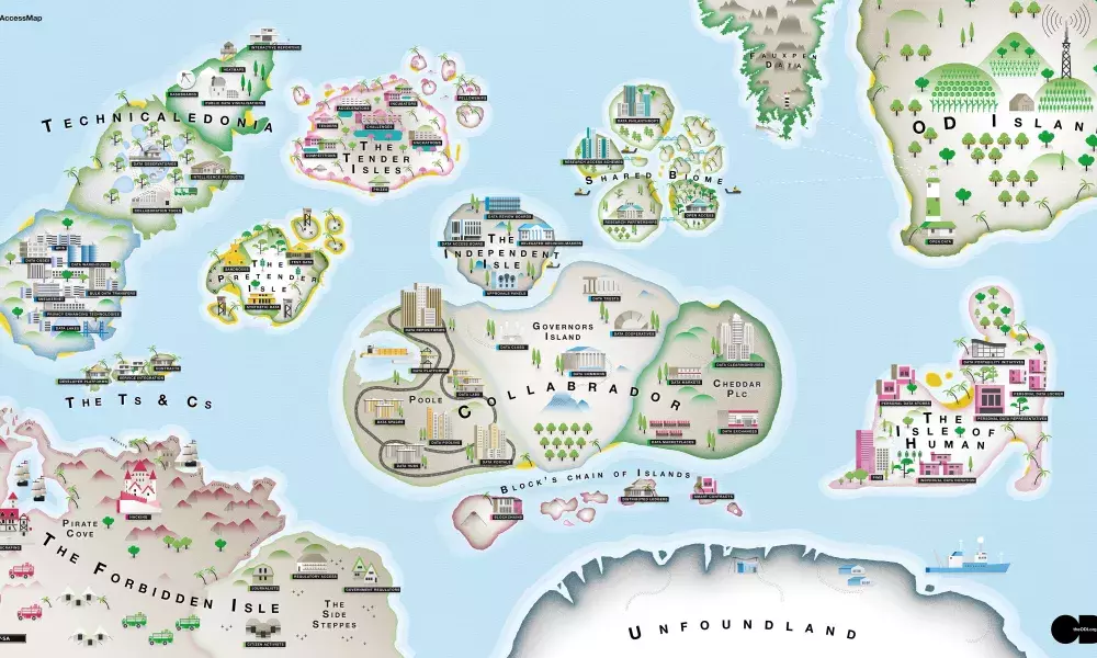 Open Data Institute data access map illustrated by Ian Dutnall Data access map by the Open Data Institute