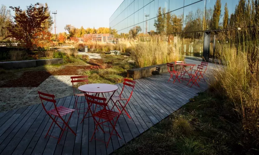 Green roof garden in Vítkovice district in Ostrava (Source: ZeS)