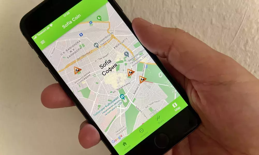 A smart phone app rewards citizens for using soft modes in Sofia