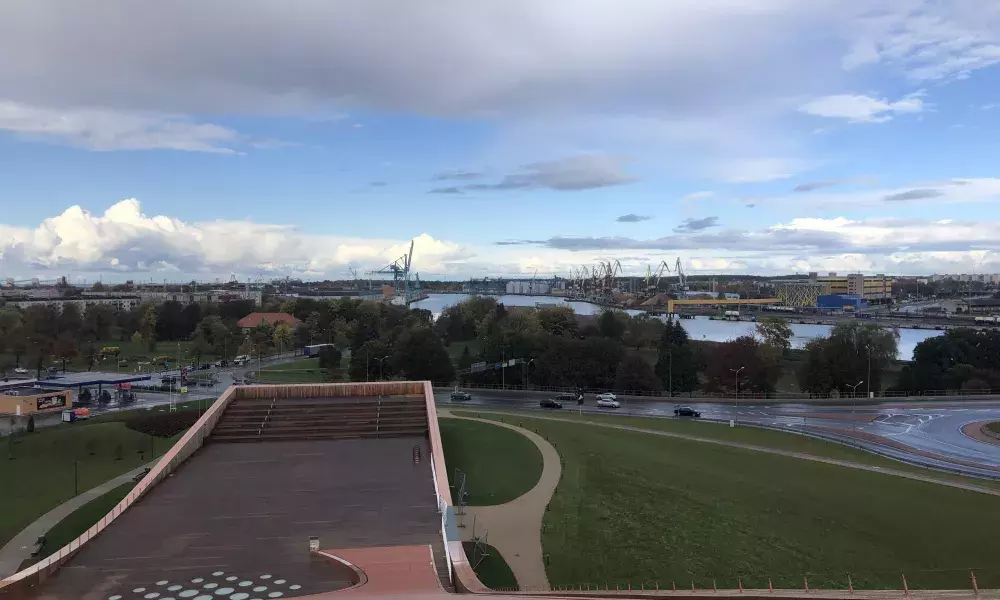 View of Ventspils from the top of the new Science Center