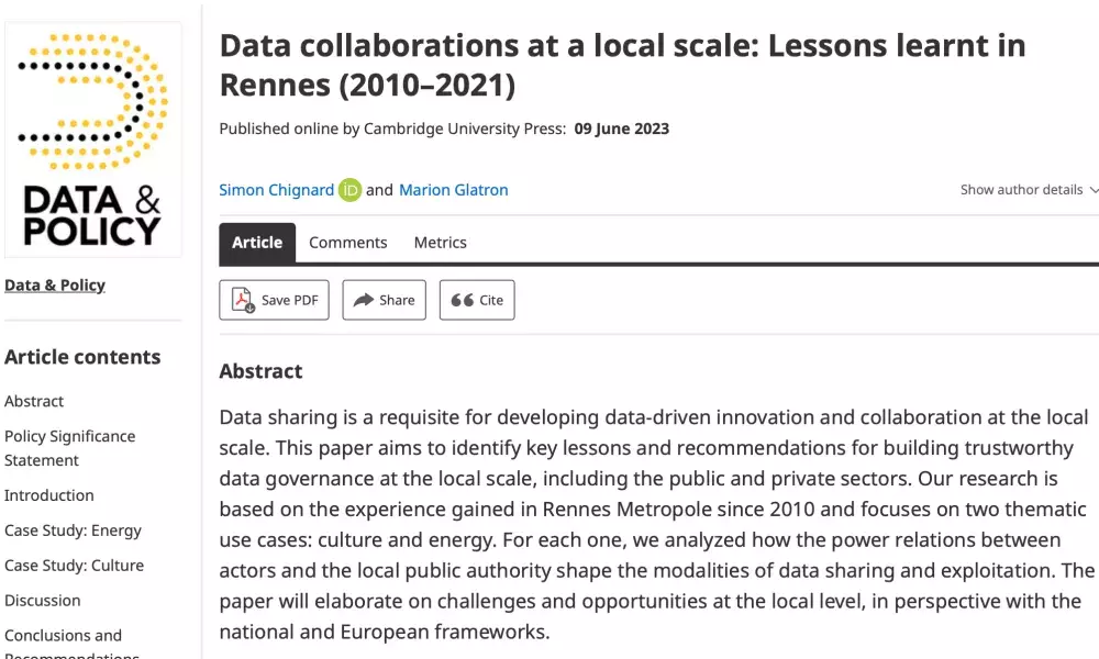 Data collaborations: lessons learnt in Rennes (2010-2021)