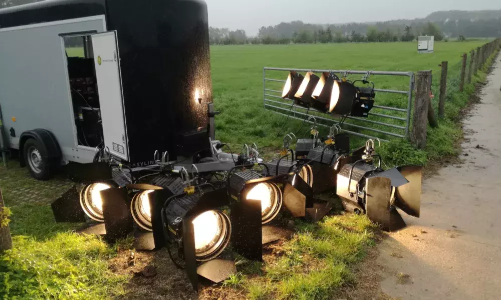 Loads connected to diesel generators, replicating the energy demand of a typical event