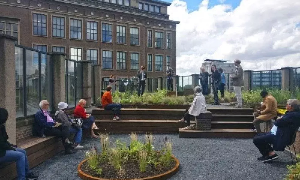 A citizen event on a RESILIO Blue Green roof