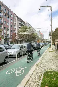 Bicycles in Avenida Guerra Junqueiro, Lisbon