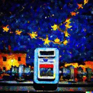 A painting of a smart meter in Europe AI-generated by DALL-E A painting of a smart meter