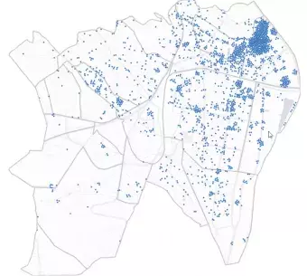 Map of cultural and technology organisations in Újbuda. Image by KÉK