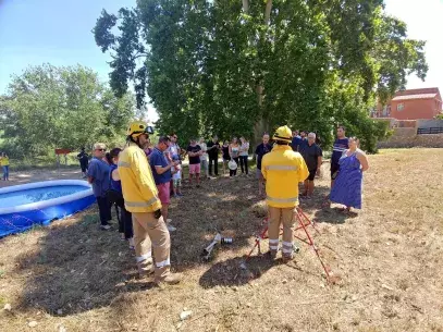 Fire-suppression training with residents