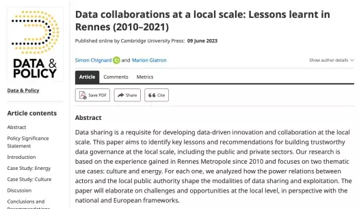 Data collaborations: lessons learnt in Rennes (2010-2021)