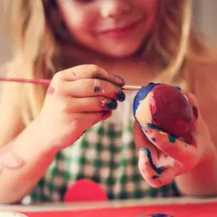 Children preparing for Easter Days