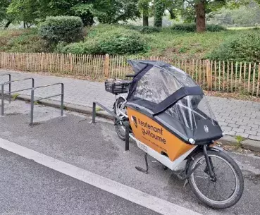 A cargo bike parked in Brussels