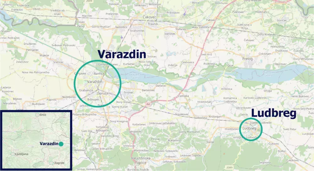 Location of the Varazdin-Ludbreg agglomeration