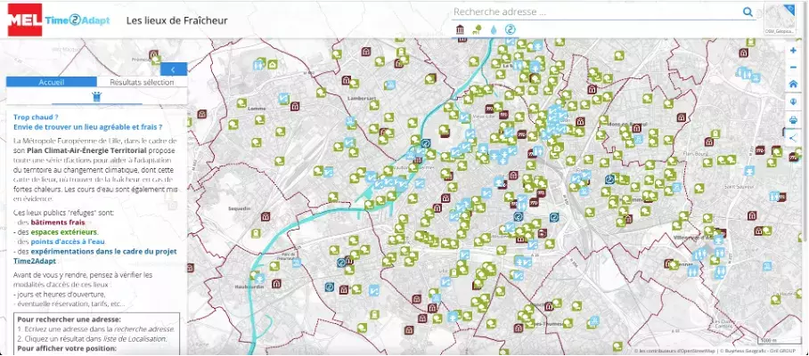 Map of cool islands in Lille Metropole