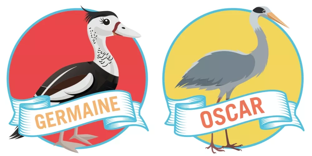 Germaine and Oscar - mascots of the WATSUPS Masterplan Binnendijle project