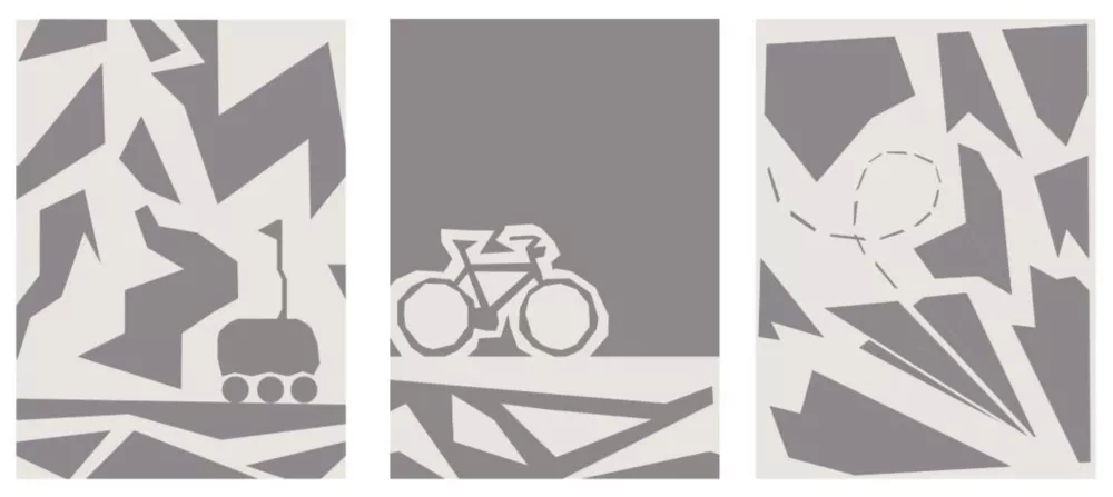 The proposed mosaic pieces reimagining the Soviet monumental art. Source: Madis Keerd, Artur Raik, Katariina Kangro, and Riina Parve
