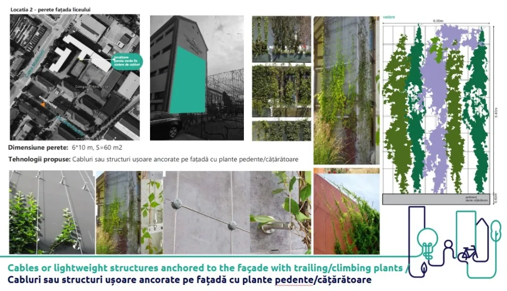 Modular green wall design integrating lightweight structures