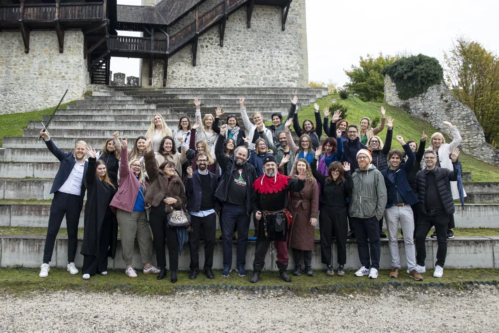 Group photo at the castle