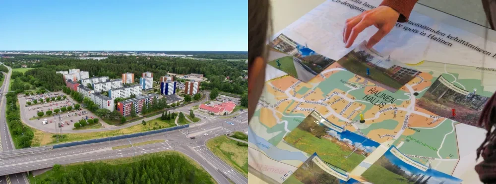 Urban biodiversity enhancement pilot neighbourhoods in Turku – Jyrkkälä (left) & Halinen (right) (Photo: Project Photo Library).